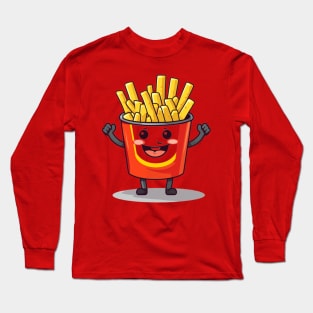 kawaii french fries T-Shirt cute potatofood Long Sleeve T-Shirt